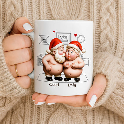 To My Wonderful Wife Merry Christmas With All My Love Santa And Elf - Personalized Custom Coffee Mug - CPL863_MG