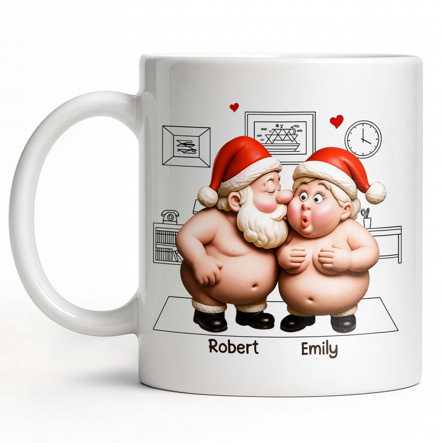To My Wonderful Wife Merry Christmas With All My Love Santa And Elf - Personalized Custom Coffee Mug - CPL863_MG