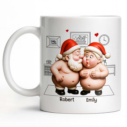 To My Wonderful Wife Merry Christmas With All My Love Santa And Elf - Personalized Custom Coffee Mug - CPL863_MG