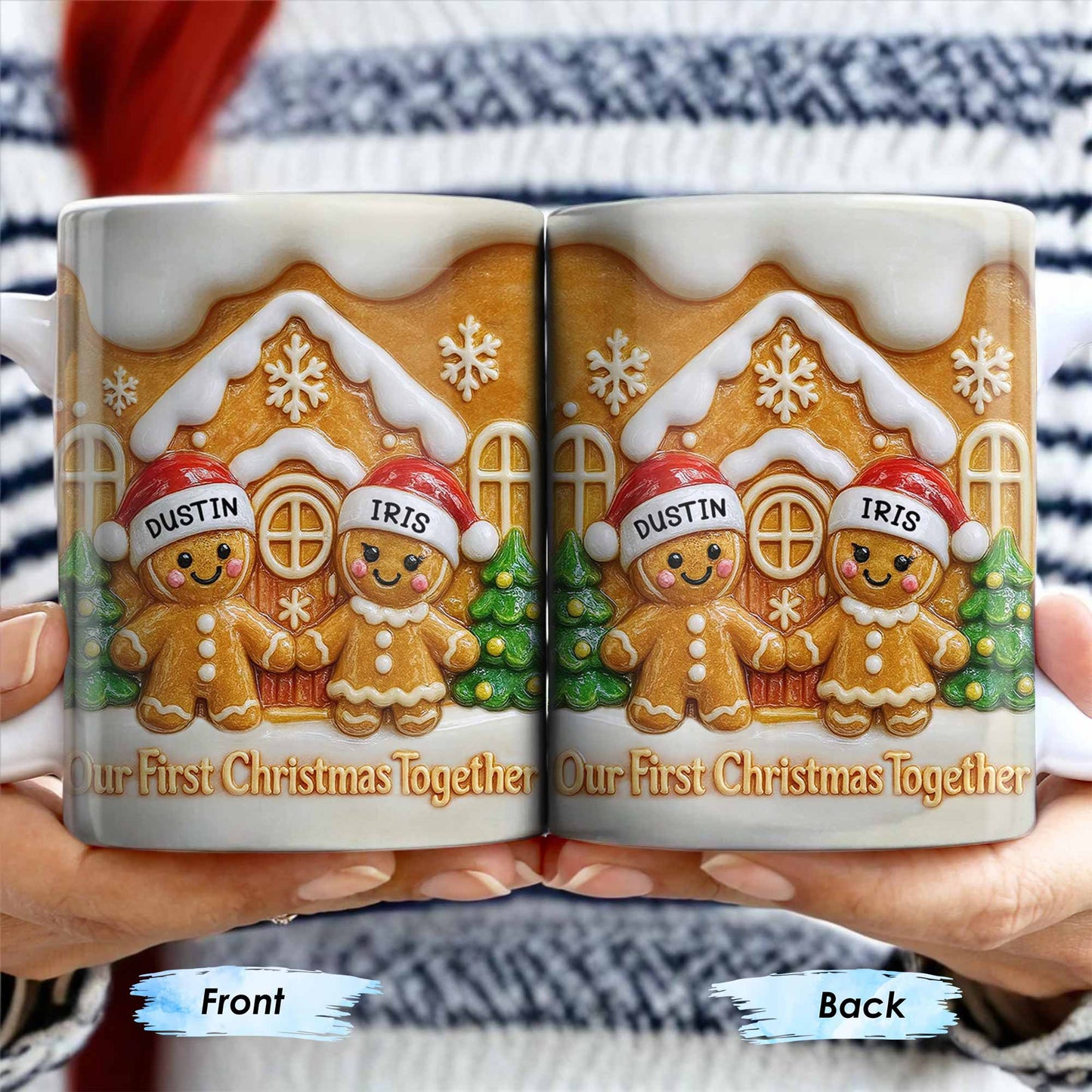 Our First Christmas Together Gingerbread Couple - Personalized Custom Coffee Mug - CPL998_MG