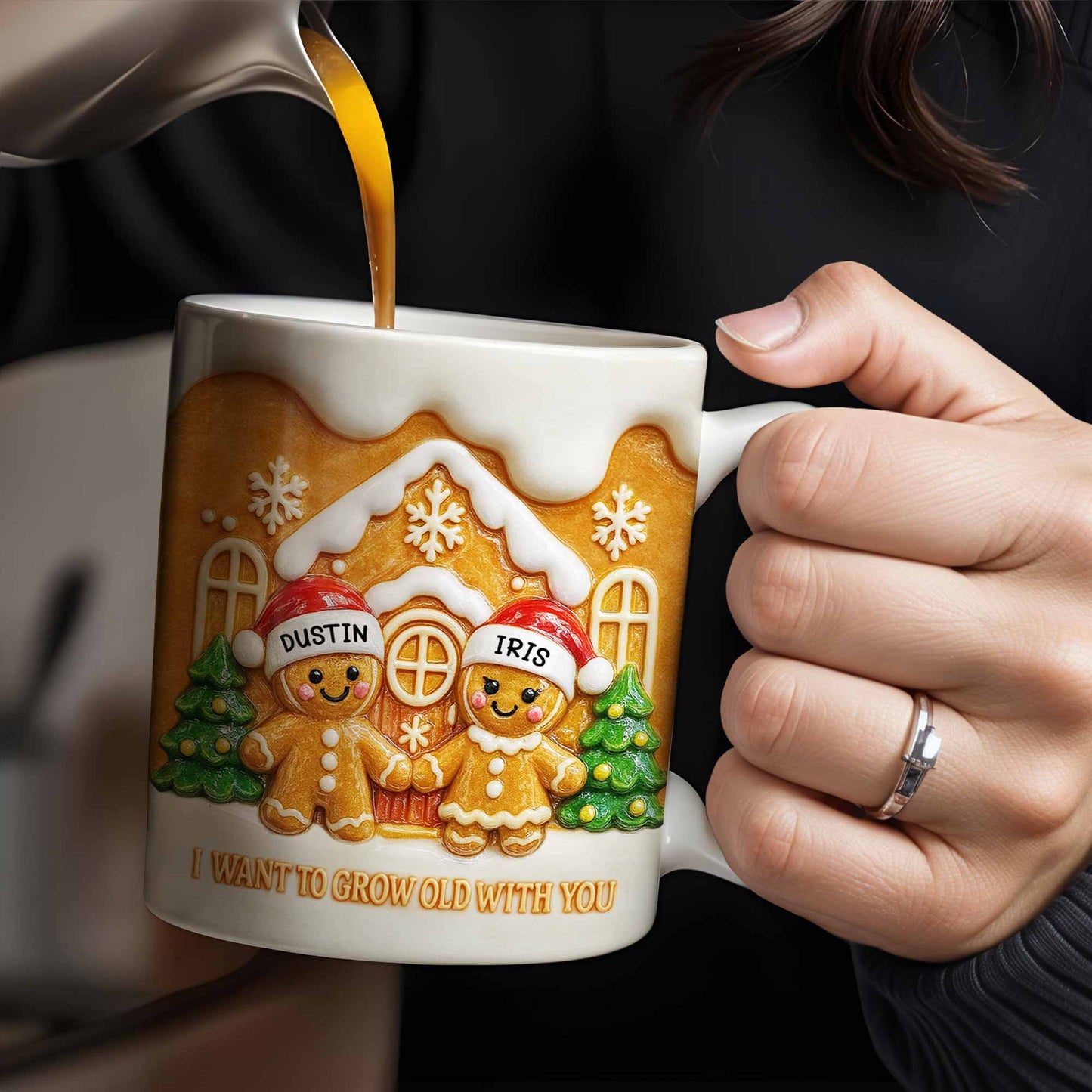 I Want To Grow Old With You Gingerbread Couple - Personalized Custom Coffee Mug - CPL999_MG
