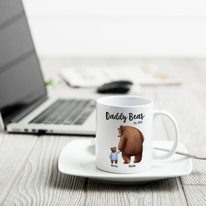 Daddy Bear Papa Bear Fathers Day Gift For Husband Dad Grandpa Personalized Mug