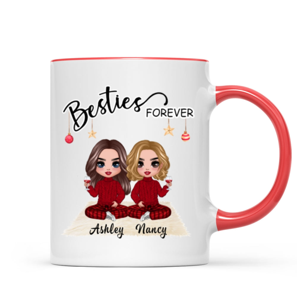 Doll Besties Christmas Checkered Pants Personalized Mug