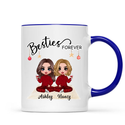 Doll Besties Christmas Checkered Pants Personalized Mug