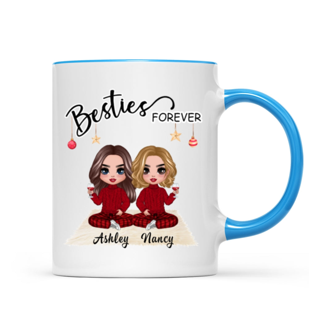 Doll Besties Christmas Checkered Pants Personalized Mug