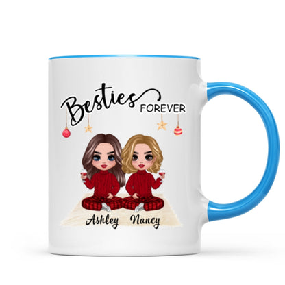Doll Besties Christmas Checkered Pants Personalized Mug