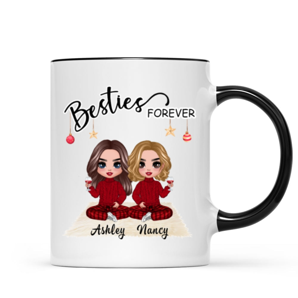 Doll Besties Christmas Checkered Pants Personalized Mug