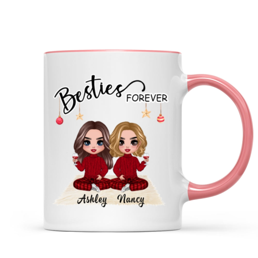 Doll Besties Christmas Checkered Pants Personalized Mug