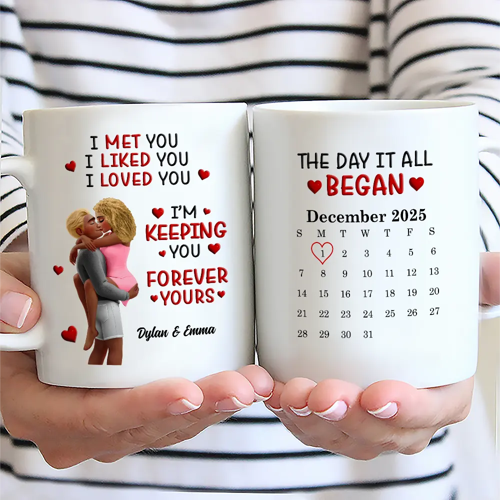 Calendar I Met You Liked You Love You Forever - Personalized Mug