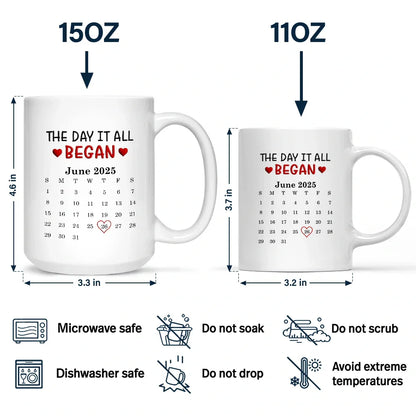 Calendar I Met You Liked You Love You Forever - Personalized Mug