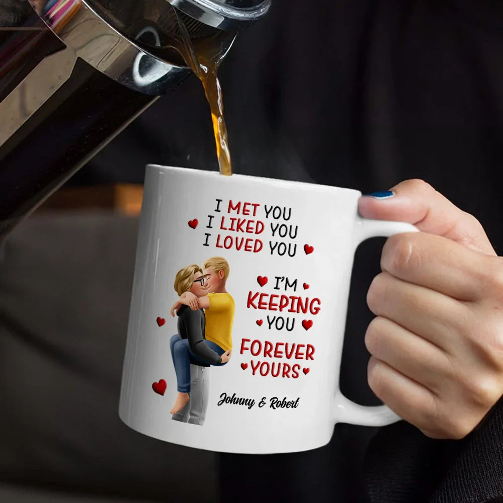 Calendar I Met You Liked You Love You Forever - Personalized Mug