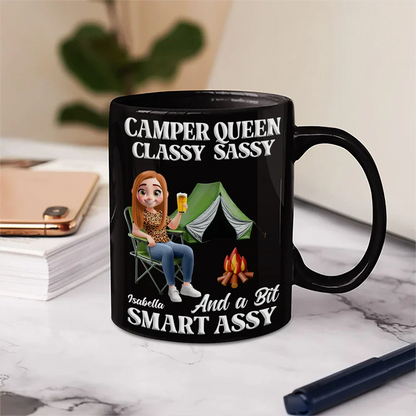 Camper Queen Classy Sassy 3D Effect - Personalized Mug