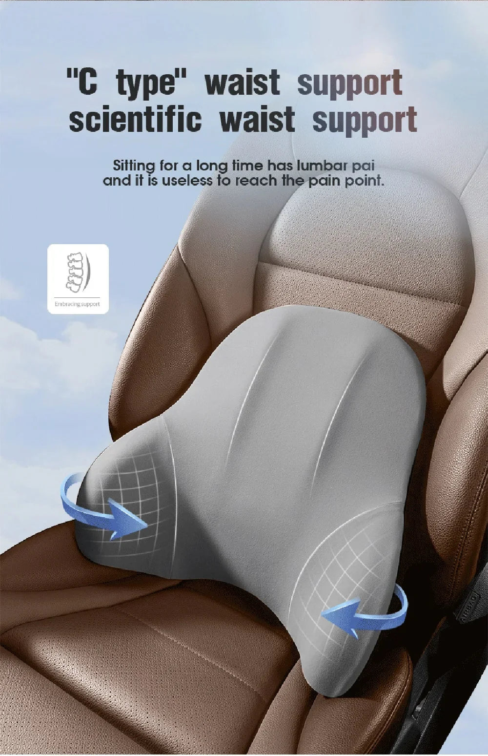 Car Lumbar Support Back Cushion And Neck Pillow