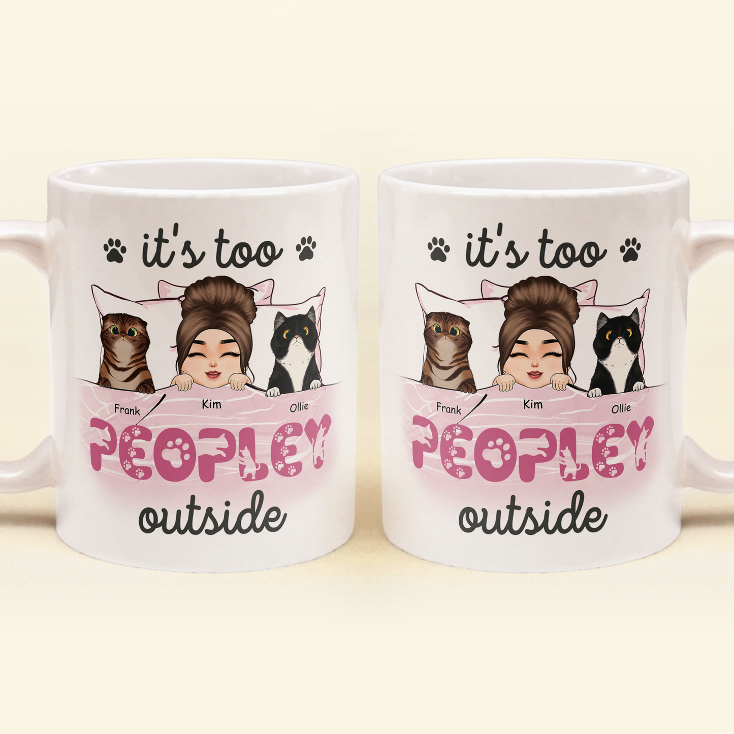 Cat Mom Inside - Personalized Mug - Birthday Gift For Cat Mom, Cat Lover, Fur Mama