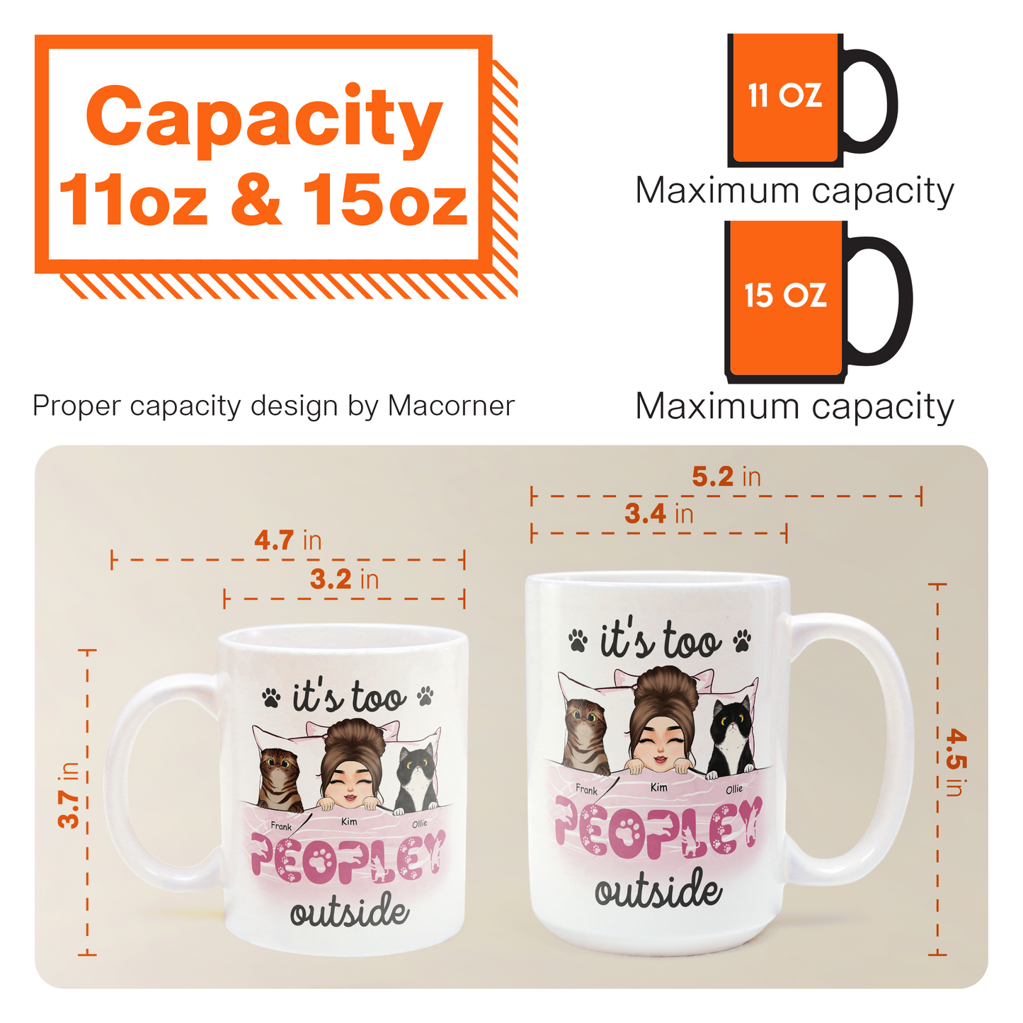 Cat Mom Inside - Personalized Mug - Birthday Gift For Cat Mom, Cat Lover, Fur Mama