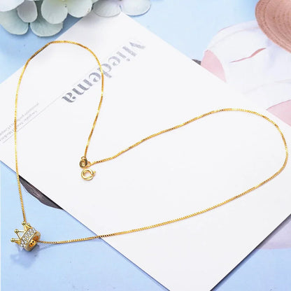Princess Crown Cz Pendant Necklace: Unique Fine Jewelry For Women