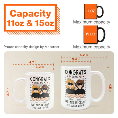 Congrats On Being My Partner In Crime - Personalized Mug
