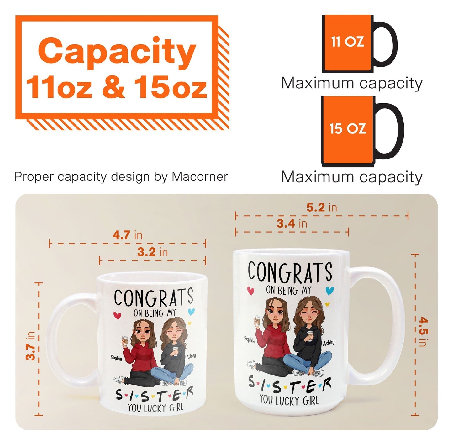 Congrats On Being My Sister - New Version - Personalized Mug