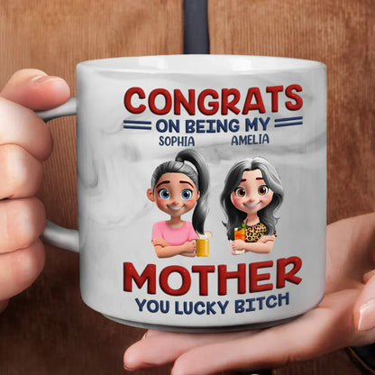Congrats On Being My Brother Sister Bestie - Personalized Marble Mug