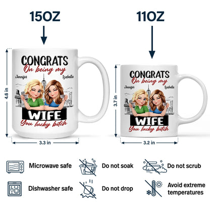 Congrats On Being My Husband Wife 3D Effect Couple - Personalized Mug