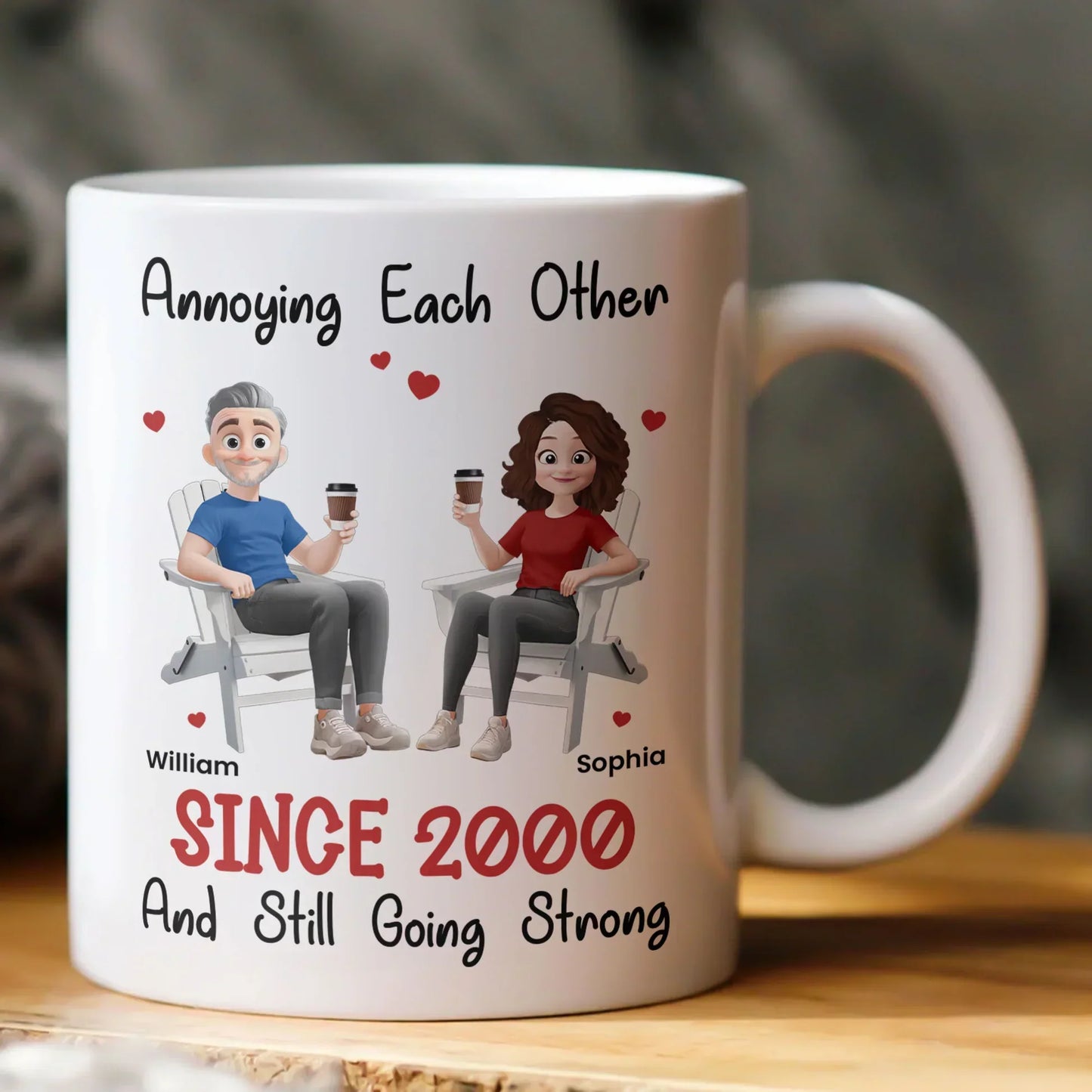 Couple Mug High Clarity Beautiful Surprise Design Sturdy and Durable Memorial Gift