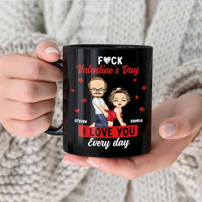 Couple I Love You Every Day - Personalized Black Mug
