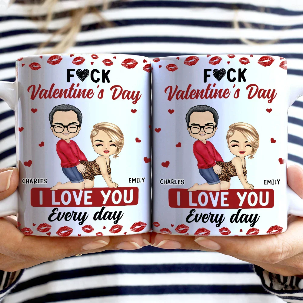 Couple I Love You Every Day - Personalised White Edge-to-Edge Mug