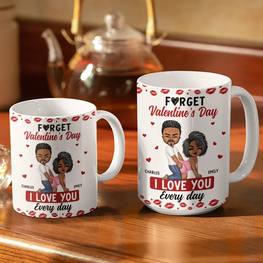 Couple I Love You Every Day - Personalized White Edge-to-Edge Mug