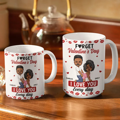 Couple I Love You Every Day - Personalized White Edge-to-Edge Mug