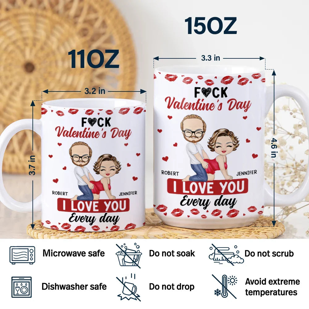 Couple I Love You Every Day - Personalized White Edge-to-Edge Mug