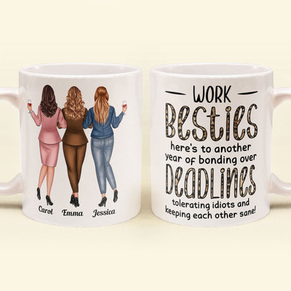 Coworkers, Alcohol Tolerating, Bonding Over Deadlines, Keeping Each Other Sane - Personalized Mug - Gift For Coworker, Colleague, Work Bestie, Friend, Work Bestie