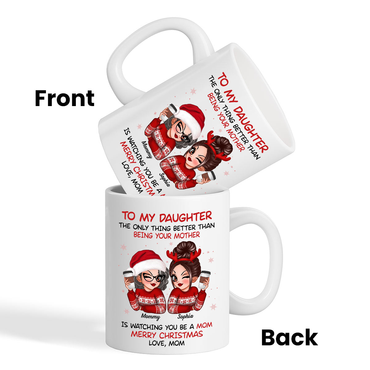 To My Daughter Son Watching You Be A Mom Dad Merry Christmas Personalized Mug, Christmas Gift For Daughters, Sons