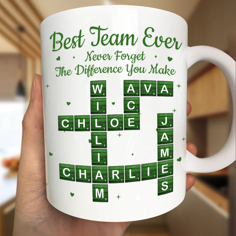 Crossword Best Team Ever Scrabble - Personalized Mug