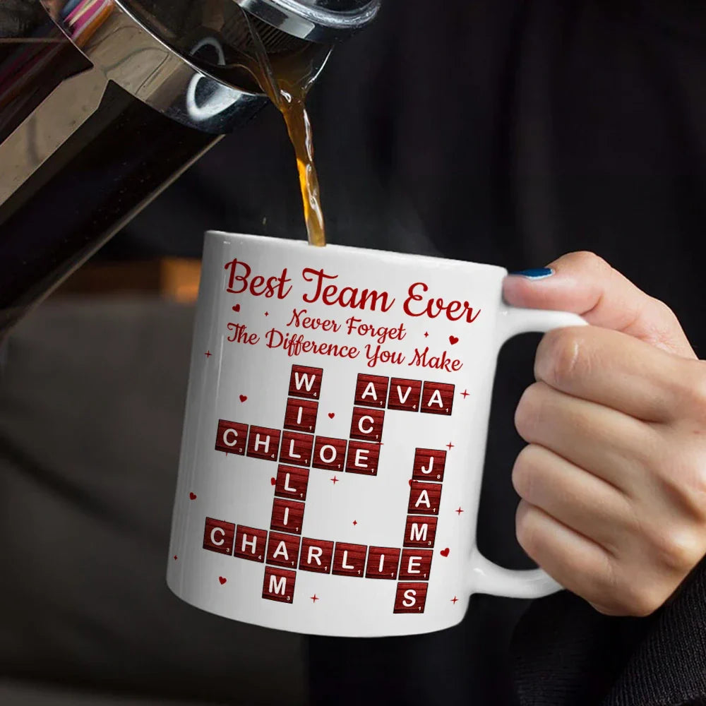 Crossword Best Team Ever Scrabble - Personalized Mug