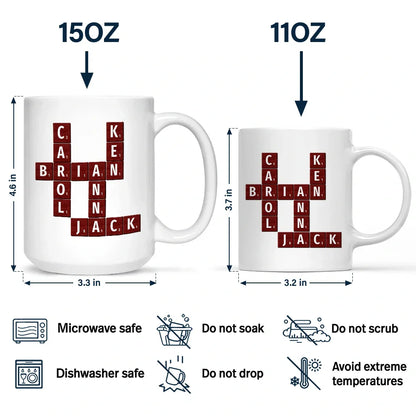 Crossword Best Team Ever Scrabble Name - Personalized Mug