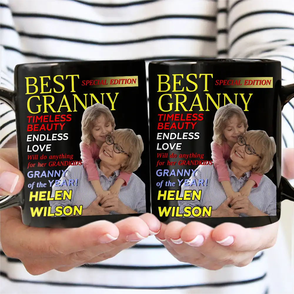 Custom Photo Best Grandma Mommy Magazine - Personalized Mug