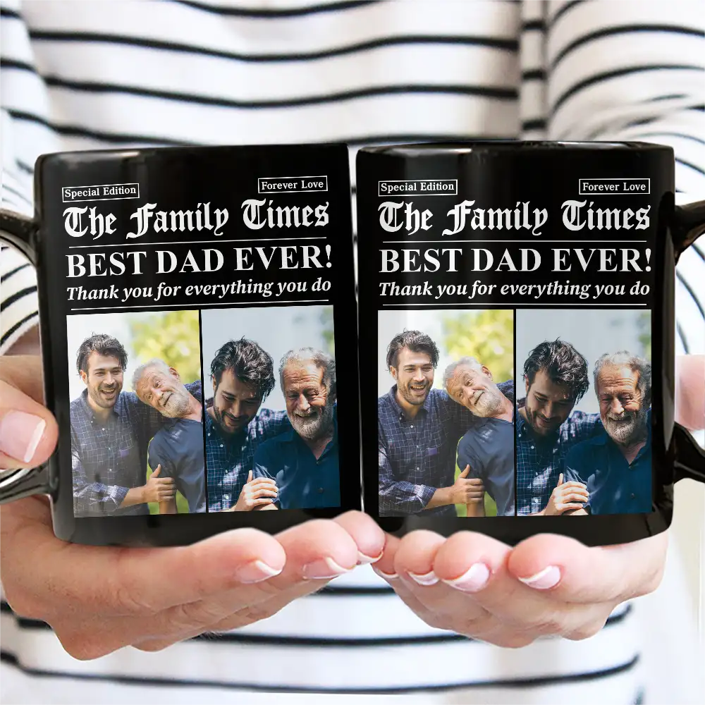 Custom Photo Best Mom Dad Ever Newspaper Theme - Personalized Mug