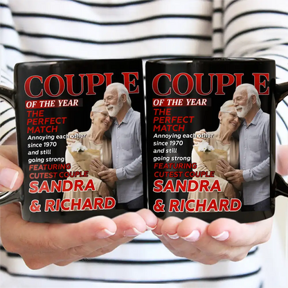 Custom Photo Couple Of The Year Magazine - Personalized Mug