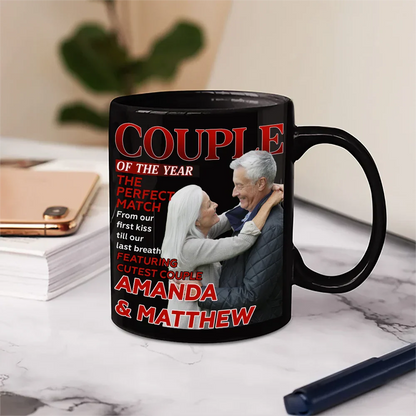 Custom Photo Couple Of The Year Magazine - Personalized Mug