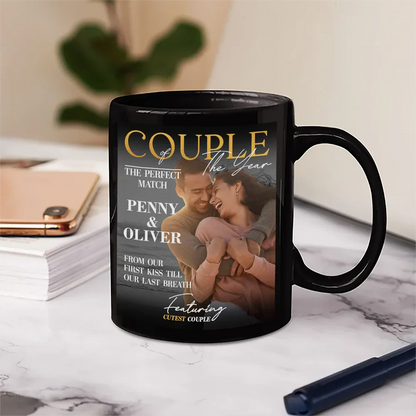 Custom Photo Couple Of The Year Magazine Greatest Love Story - Personalized Mug