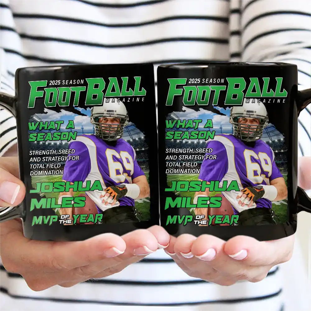 Custom Photo Football Magazine - Personalized Mug