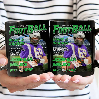 Custom Photo Football Magazine - Personalized Mug