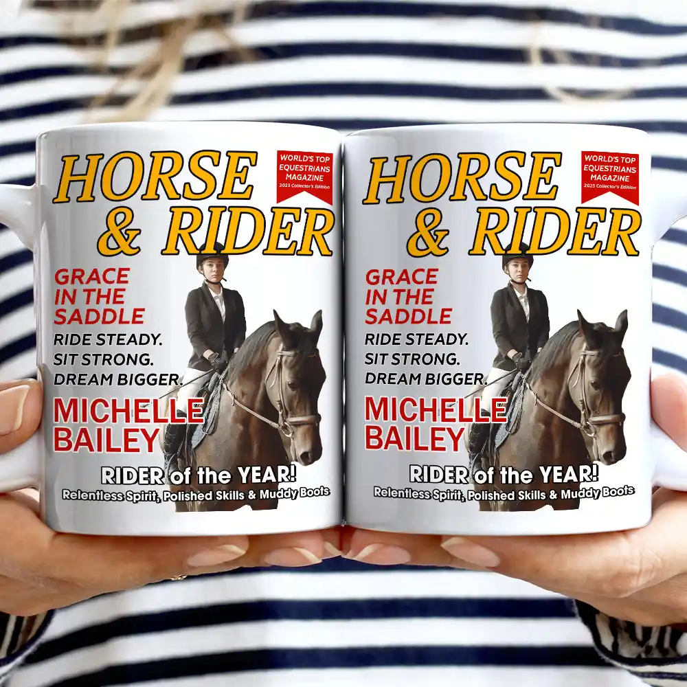Custom Photo Horse And Rider Magazine - Personalized Mug