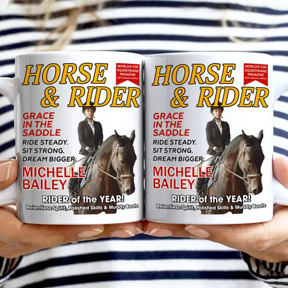 Custom Photo Horse And Rider Magazine - Personalized Mug