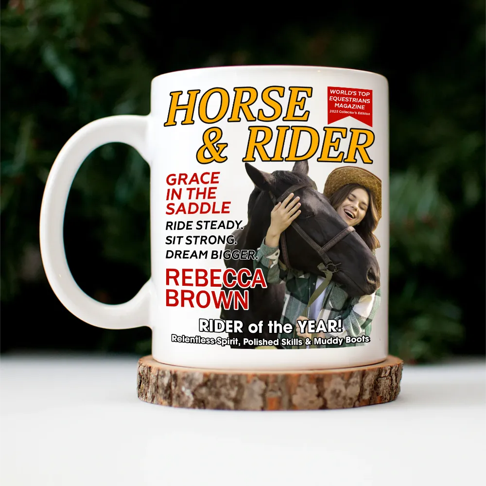 Custom Photo Horse And Rider Magazine - Personalized Mug