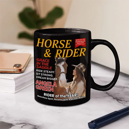Custom Photo Horse And Rider Magazine - Personalized Mug