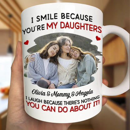 Custom Photo I Smile Because You Are My Daughter Son Grandkid - Personalized Mug