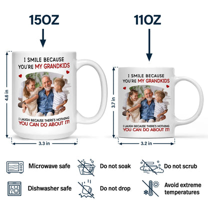 Custom Photo I Smile Because You Are My Daughter Son Grandkid - Personalized Mug