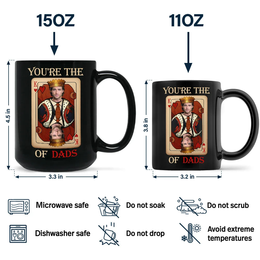 Custom Photo King Of Dads - Personalized Black Mug