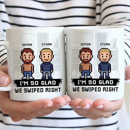 Custom Photo Pixel Art Standee Started With A Message - Personalized Mug